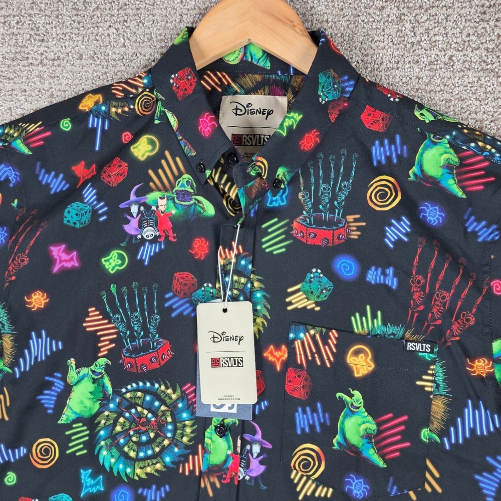 NWT RSVLTS Disney Nightmare Before Christmas 'Oogie's Turn‎ to Boogie' Button Up